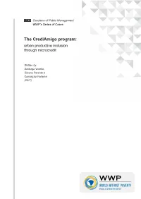 The Crediamigo Program: Urban Productive Inclusion Through Microcredit