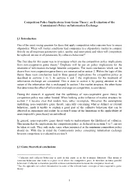 1 Competition Policy Implications from Game Theory