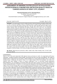 Assessment of Drinking Water Quality by Evaluating Physicochemical Parameters and Water Quality Index of Various Sources of Surat City, Gujarat