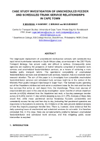 Case Study Investigation of Unscheduled Feeder and Scheduled Trunk Service Relationships in Cape Town