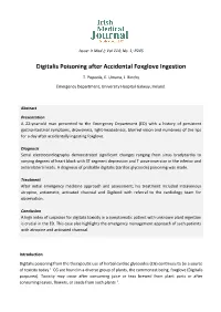 Digitalis Poisoning After Accidental Foxglove Ingestion