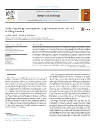 Evaluating Energy Consumption Saving from Translucent Concrete