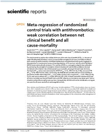 Meta-Regression of Randomized Control Trials with Antithrombotics