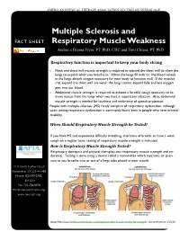Multiple Sclerosis and Respiratory Muscle Weakness