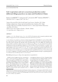 Soil Respiration and Net Ecosystem Production Under Different Tillage Practices in Semi-Arid Northwest China