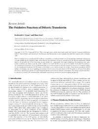 The Oxidative Function of Diferric Transferrin