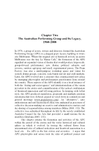 Chapter Two the Australian Performing Group and Its Legacy, 1968–2008