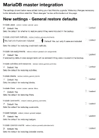Mariadb Master Integration