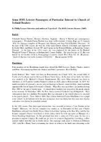 Some RMS Leinster Passengers of Particular Interest to Church Of