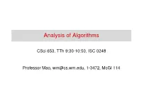 Analysis of Algorithms