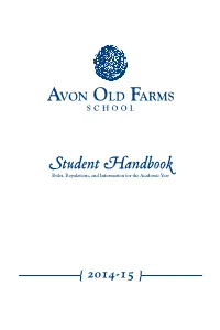 Student Handbook Rules, Regulations, and Information for the Academic Year