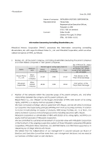 &lt;Translation&gt; June 24, 2021 Name of Company