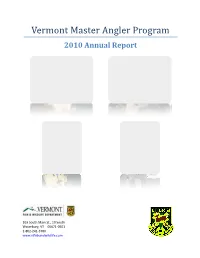 2010 Master Angler Program Annual Report