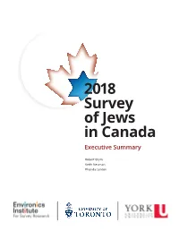 2018 Survey of Jews in Canada Executive Summary