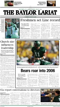 Bears Roar Into 2006 “It’S Not an Issue of the ‘Right Size’ of the Church