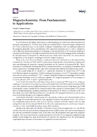 Magnetochemistry: from Fundamentals to Applications