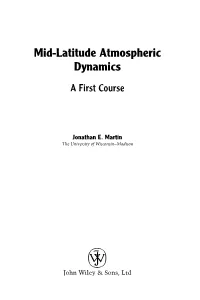 Mid-Latitude Atmospheric Dynamics: a First Course