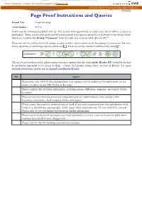 Page Proof Instructions and Queries