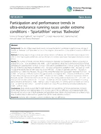 Participation and Performance Trends in Ultra-Endurance Running Races