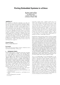 Porting Embedded Systems to Uclinux