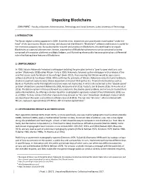 Unpacking Blockchains