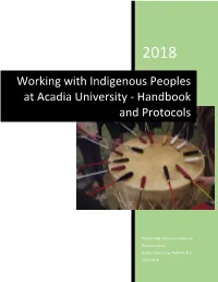 Working with Indigenous Peoples at Acadia University - Handbook and Protocols