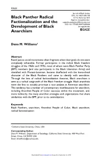 Black Panther Radical Factionalization and The