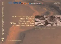 Exobiology in the Solar System & the Search for Life on Mars