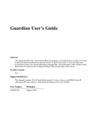 Guardian User's Guide