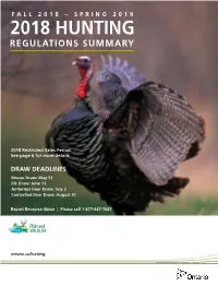 Hunting Regulations Summary