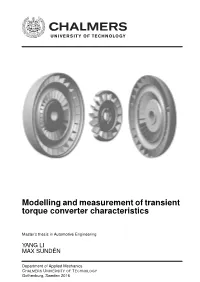 Modelling and Measurement of Transient Torque Converter Characteristics