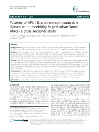 Patterns of HIV, TB, and Non-Communicable