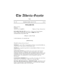 The Alberta Gazette