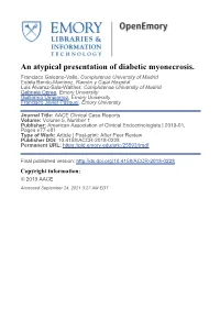 An Atypical Presentation of Diabetic Myonecrosis