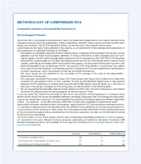 Methodology of Comparison 2013