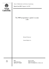 The PHP Programmer's Guide to Secure Code