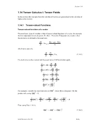 1.14 Tensor Calculus I: Tensor Fields