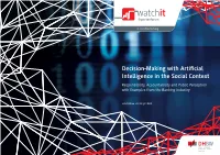 Decision-Making with Artificial Intelligence in the Social Context Responsibility, Accountability and Public Perception with Examples from the Banking Industry