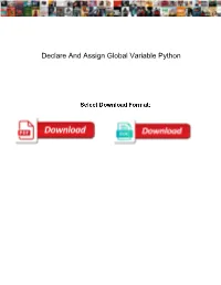 Declare and Assign Global Variable Python