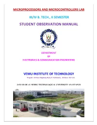 Student Observation Manual