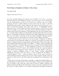 The Problem of Stupidity in Chekhov's Three Sisters