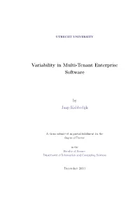 Variability in Multi-Tenant Enterprise Software