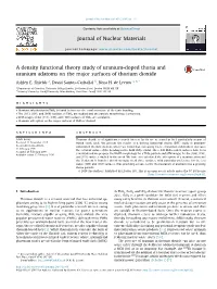 A Density Functional Theory Study of Uranium-Doped Thoria and Uranium Adatoms on the Major Surfaces of Thorium Dioxide