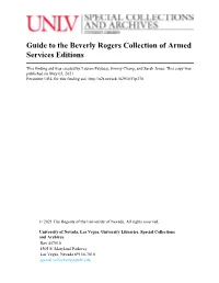 Guide to the Beverly Rogers Collection of Armed Services Editions