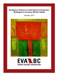 Workplace Violence in Anti-Violence Programs: Strategies to Increase Worker Safety