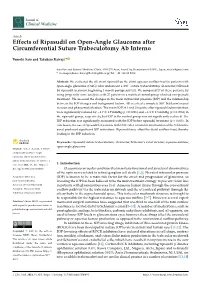 Effects of Ripasudil on Open-Angle Glaucoma After Circumferential Suture Trabeculotomy Ab Interno