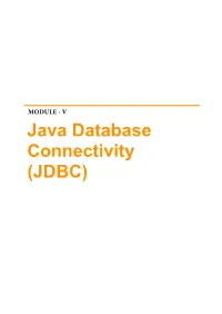 Java Database Connectivity (JDBC)