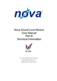 Nova Sound Level Meter User Manual