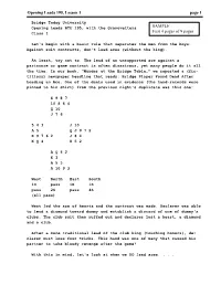 Opening Leads 195, Lesson 1 Page 1 SAMPLE First 4