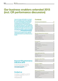 Our Business Enablers Extended 2013 (Incl. CR Performance Discussion)